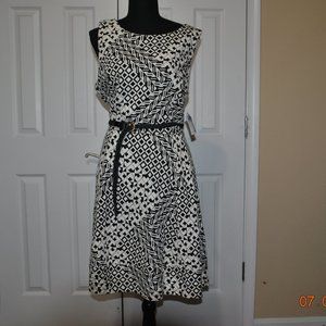 Rabbit Designs Black & White dress w/Belt